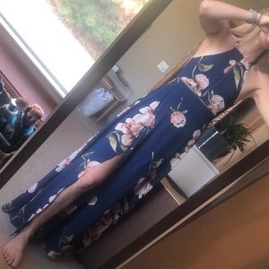 Maxi floral blue dress
